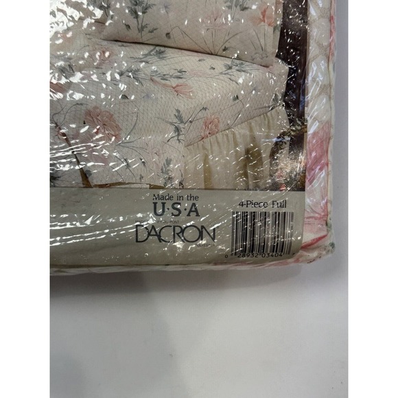 Vintage Floral 4 Piece Full Sheet Set Bed NEW Old Stock - Picture 3 of 5